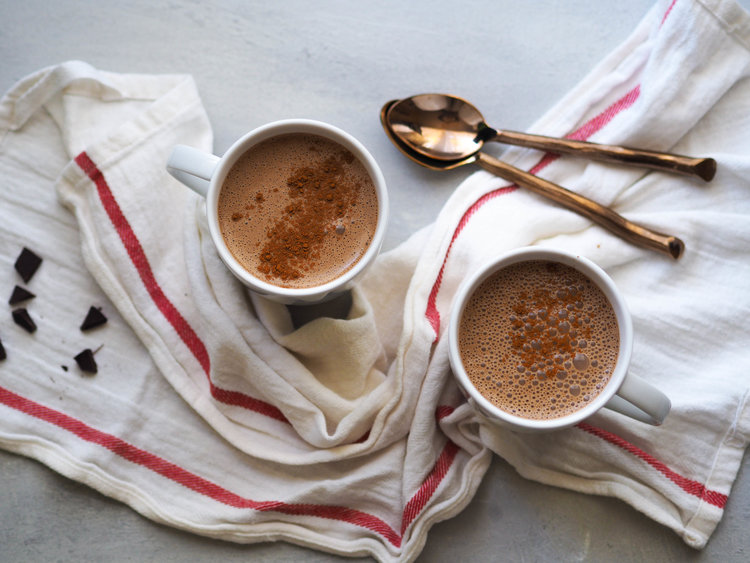 Make this spicy Mexican hot chocolate with chiles, almond meal and cinnamon!