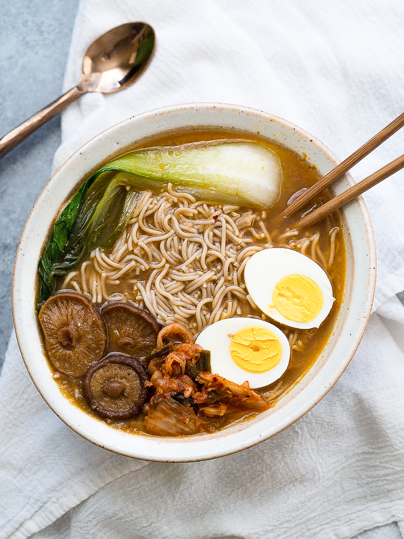 Bevægelse Insister marv Vegetarian Ramen Noodle Soup with Shiitakes and Bok Choy Recipe —  Registered Dietitian Columbia SC - Rachael Hartley Nutrition