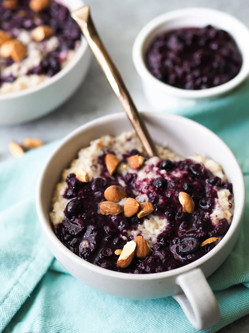 Chia Blueberries and Cream Oatmeal