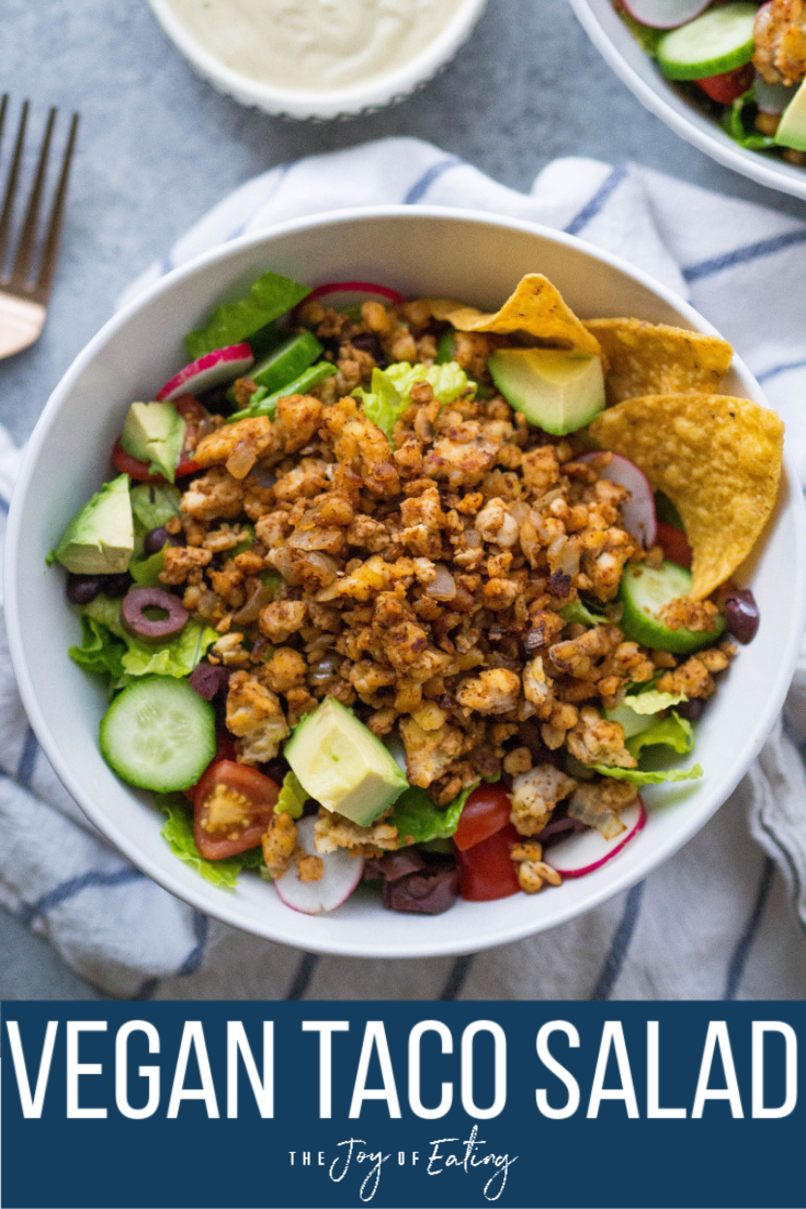 Vegan Taco Salad with Tempeh Meat and Creamy Salsa Dressing Recipe ...