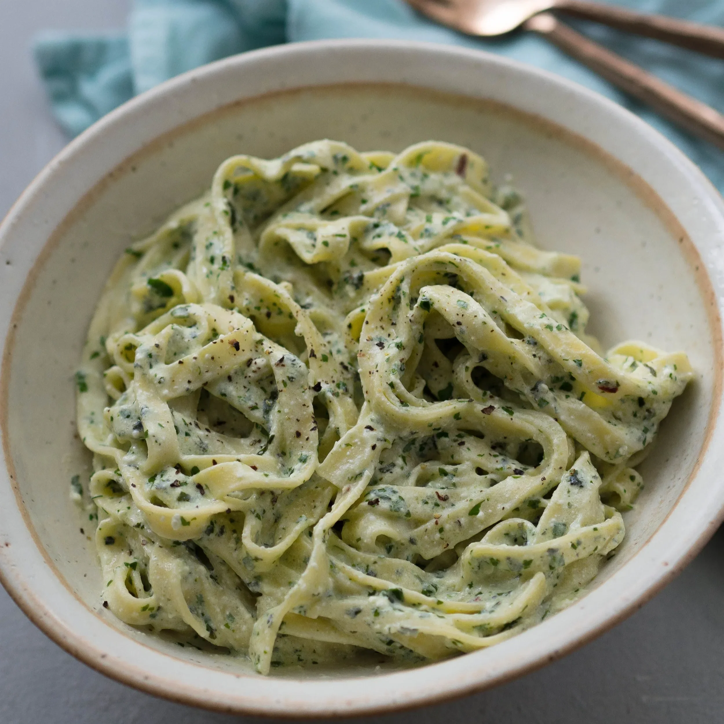 Easy Herbed Ricotta Fettuccine 