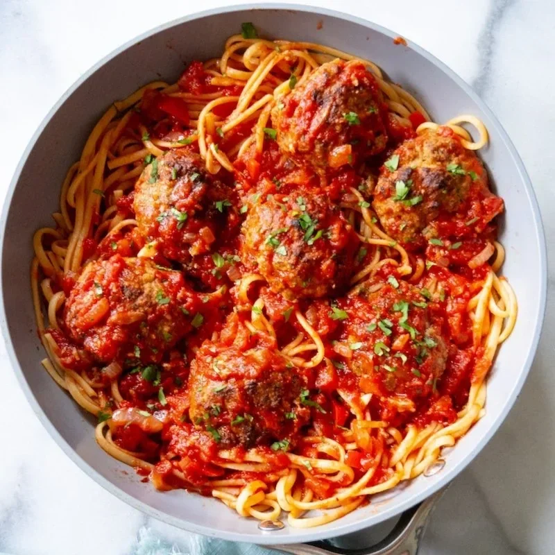 Spicy Spaghetti and Meatballs