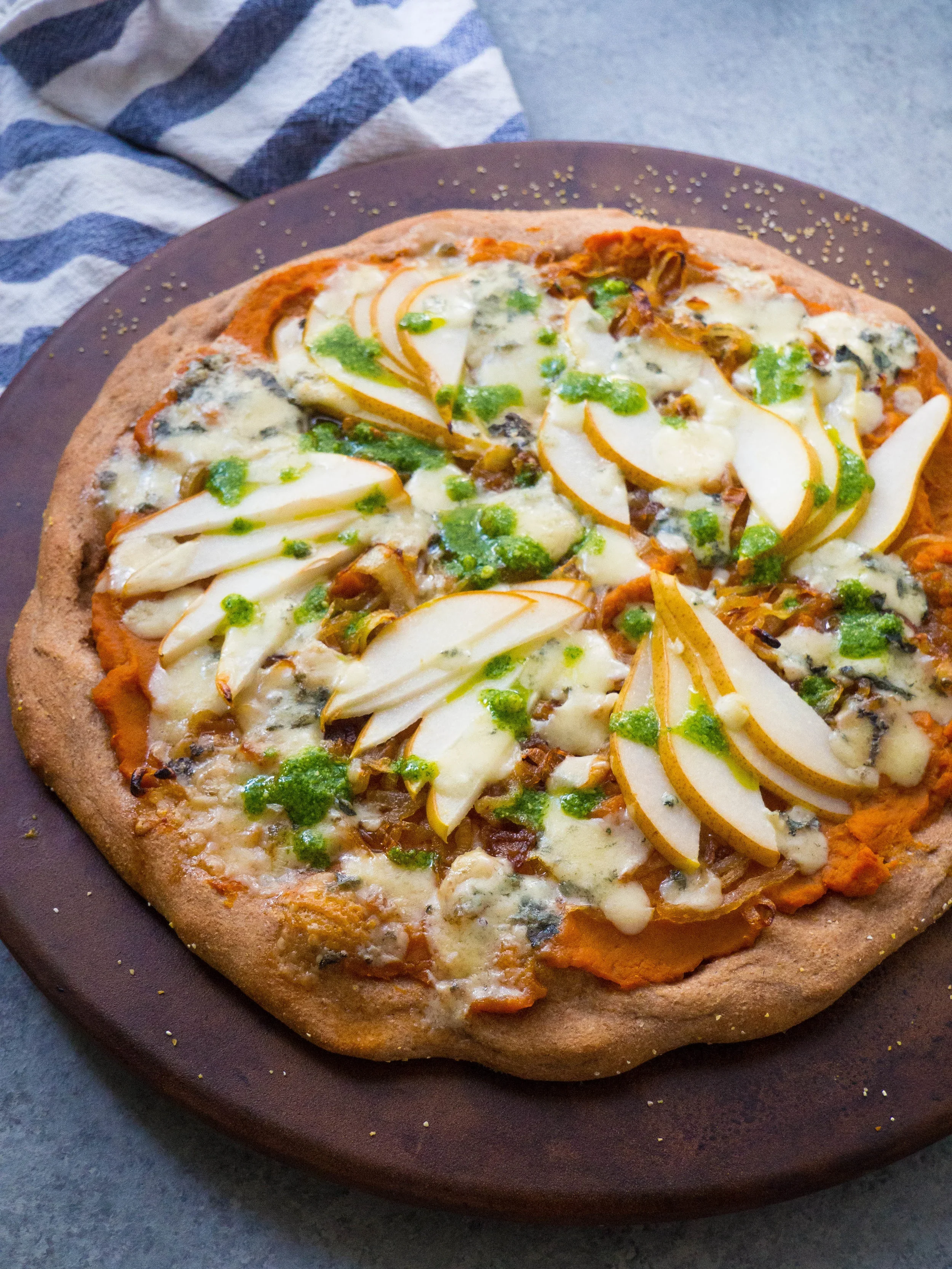 Pumpkin, Pear, and Gorgonzola Pizza