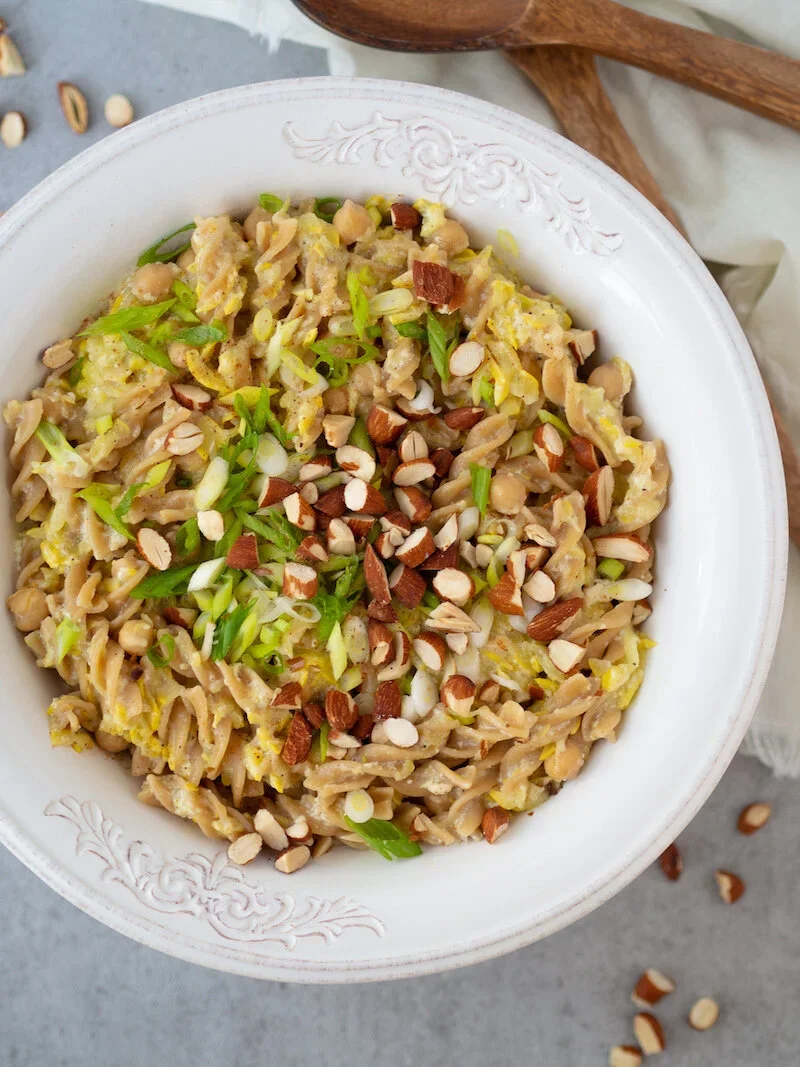 Summer Squash Pasta with Yogurt Sauce 