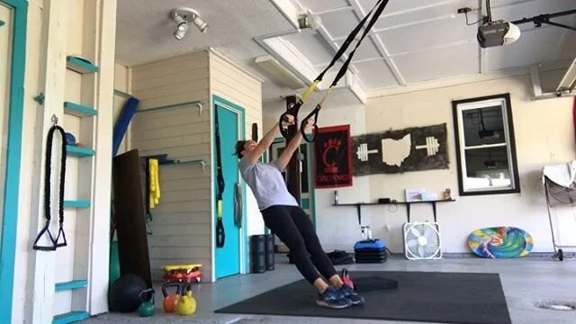 Maggie&rsquo;s Workout, by: Sam Brune 
X3 ROUNDS:
▫️TRX Swimmer Pull x8
▫️1/2 Kneeling Single Arm Arnold Press x8/arm
▫️TRX Flutters x8/side
-
-
-
-
#BruneStrong #Cincinnati #PersonalTrainer
#BlueAshOhio #BlueAshRecreationCenter #Workout #OnlineTrain