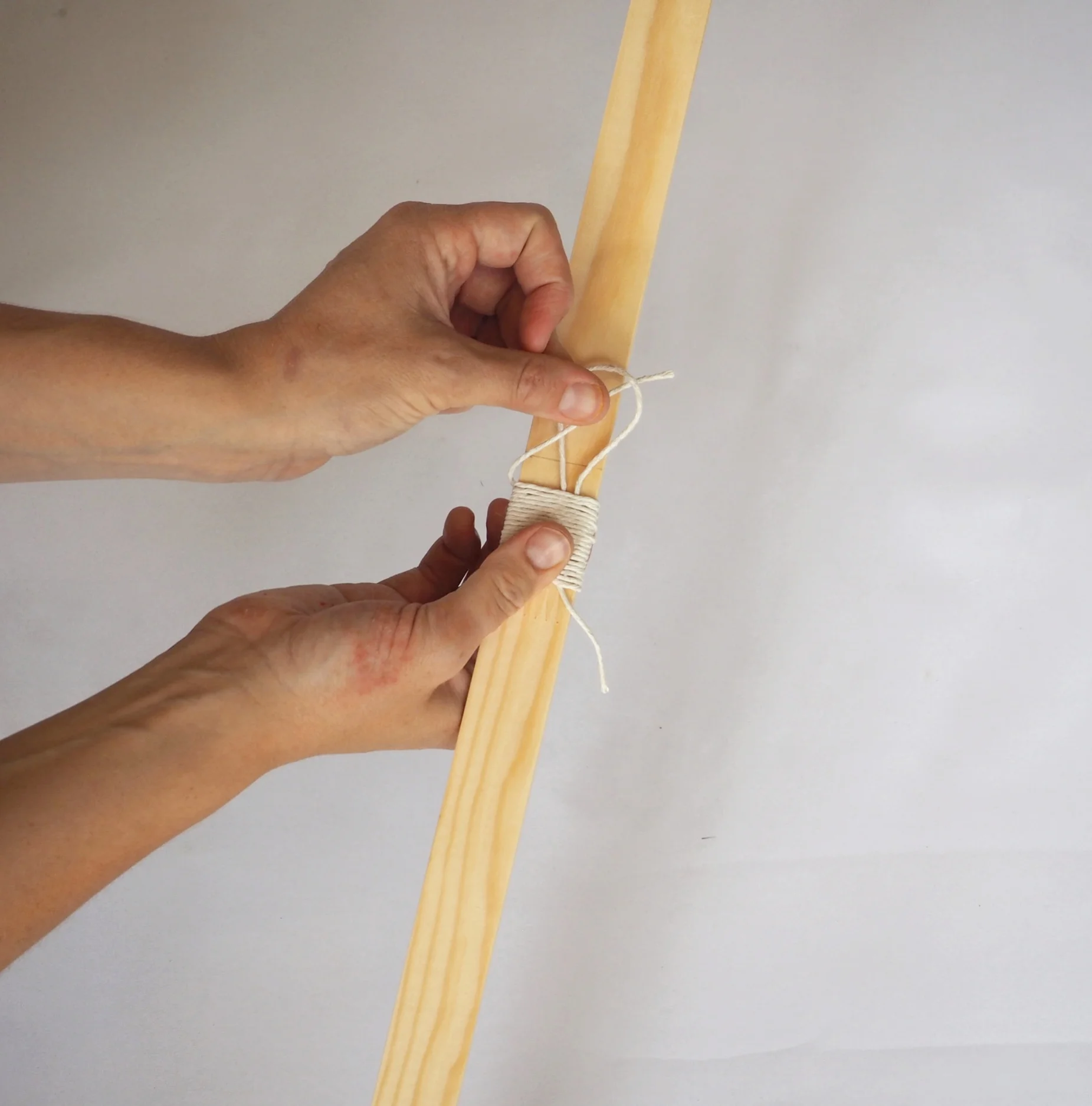  Pass the end of the string through the loop. 