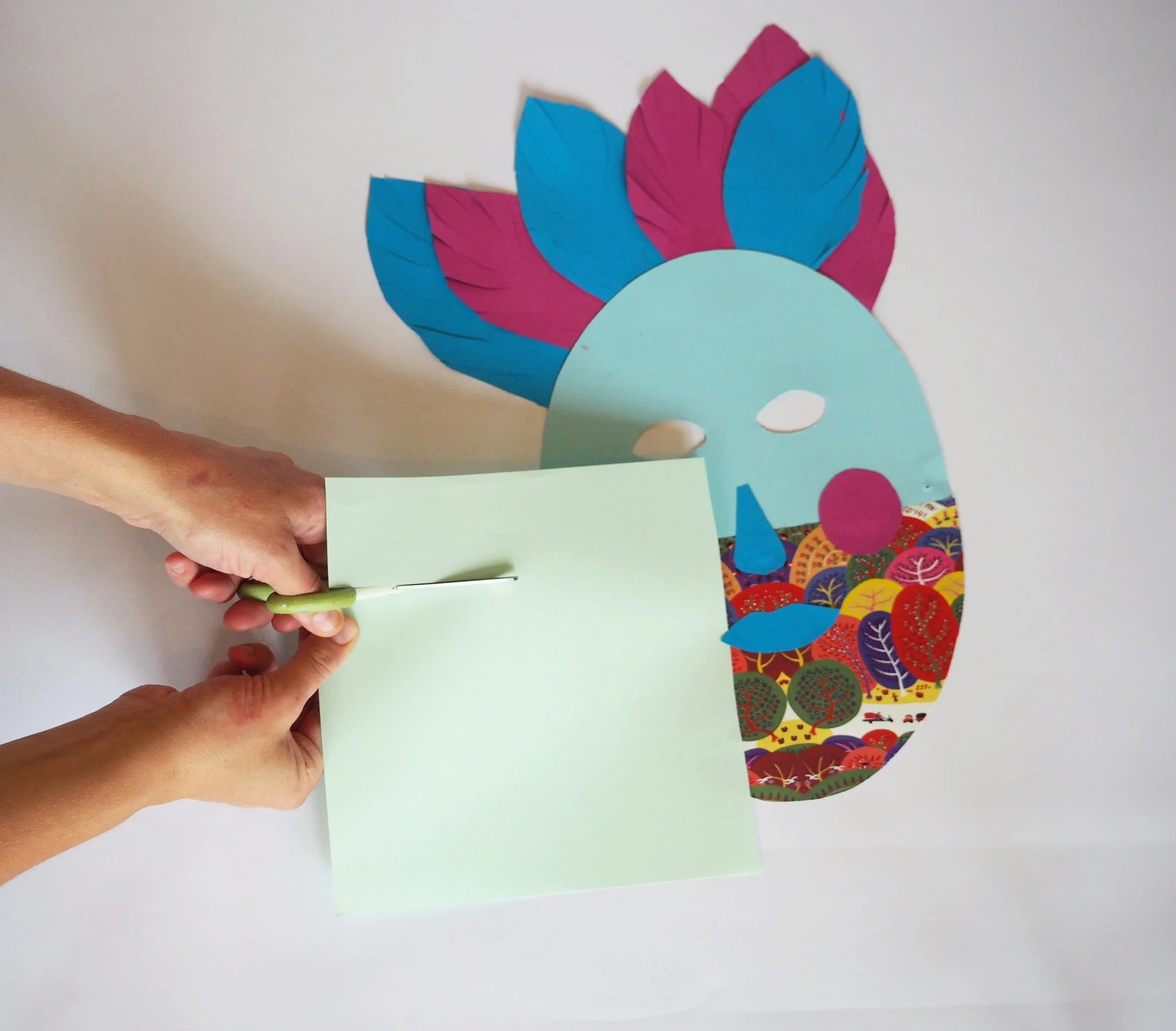  Cut your coloured paper into 6cm strips.  