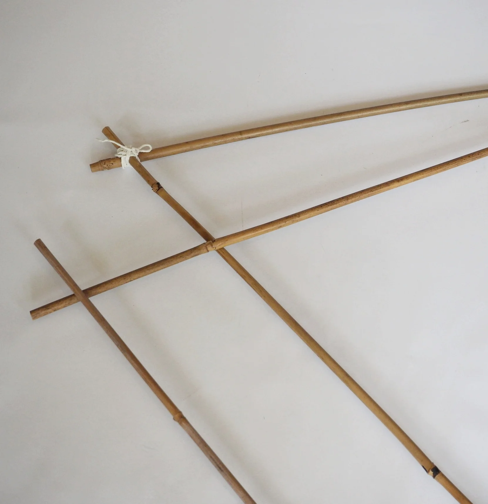  Once you have made one triangle, repeat this process with the remaining three 110cm canes. 