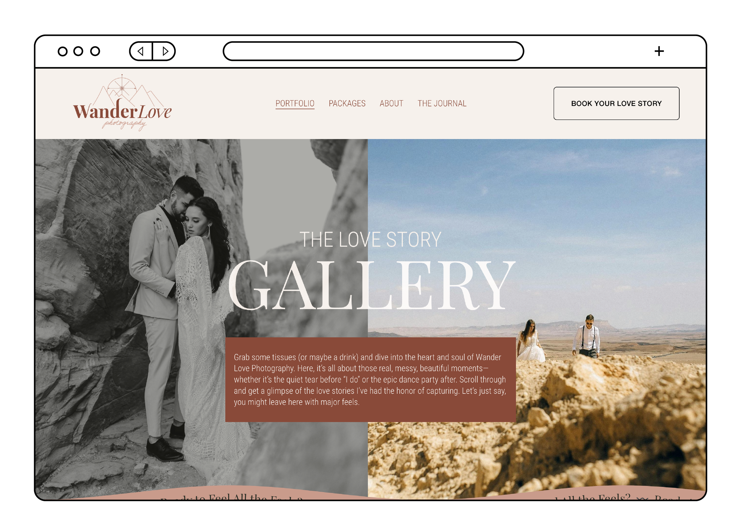 gallery page of a wedding photographer