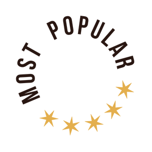 Logo with the words "Most Popular" arranged in a circle above five gold stars.