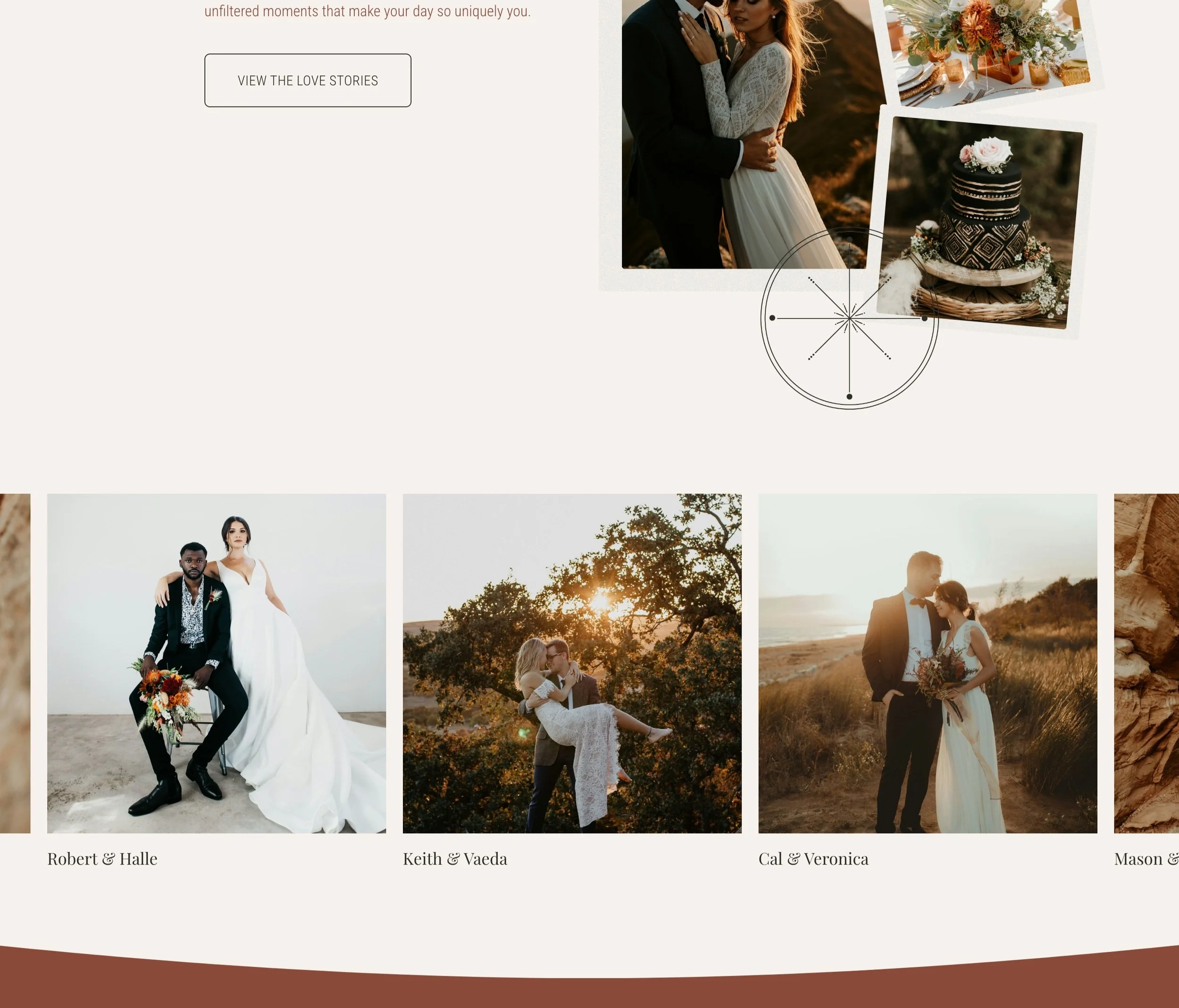 carousel of a wedding photographer's portfolio