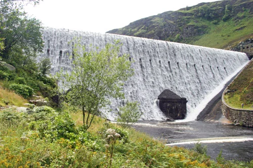 One of the dams at the Elan Valley near Rhayader