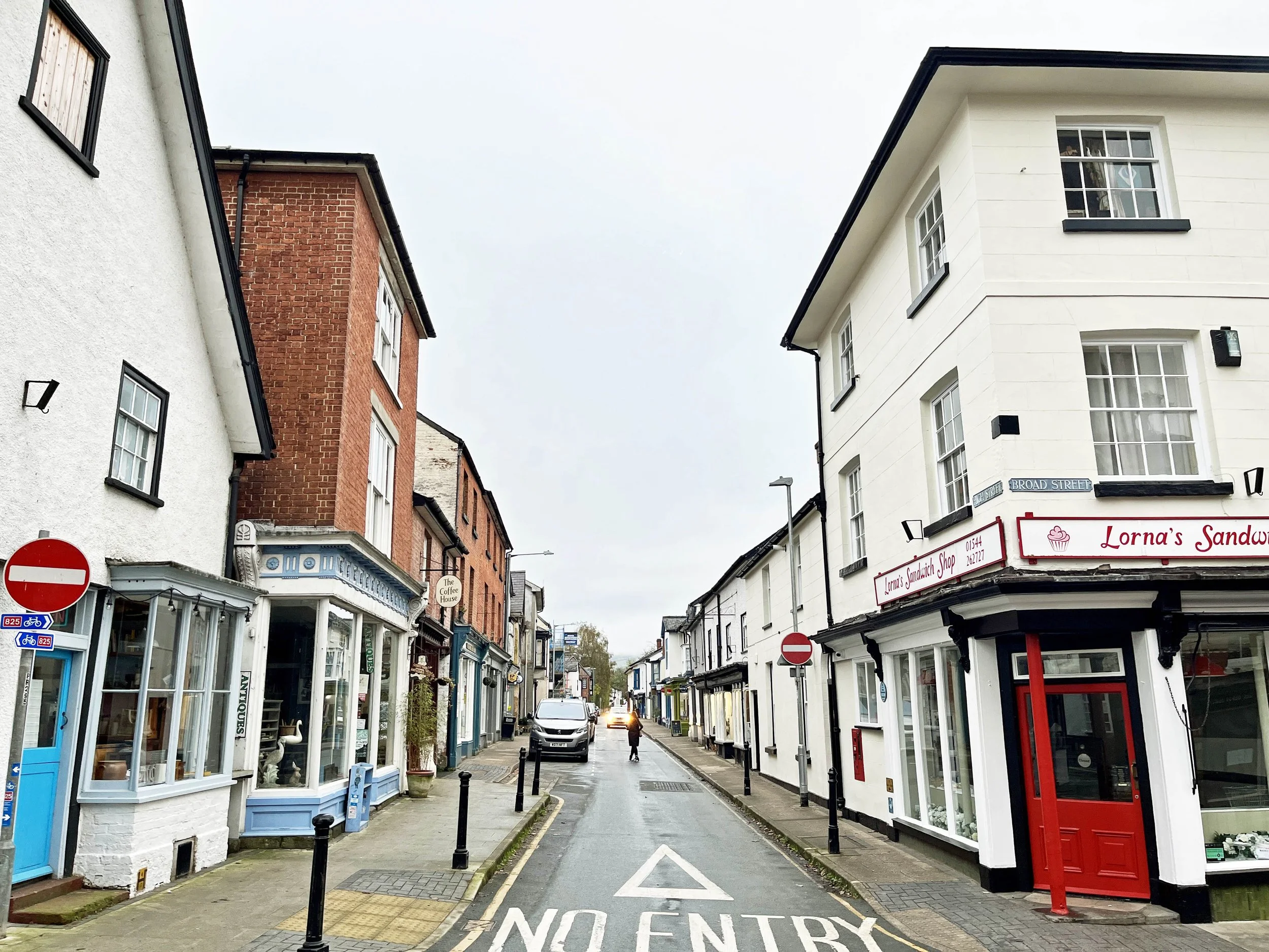 Presteigne High Street on the Welsh Borders near Drovers Retreat holiday cottage