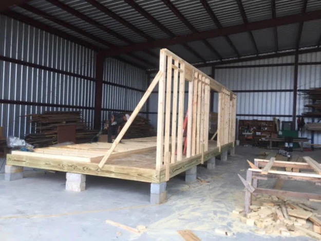 The first wall of the Little House goes up! 