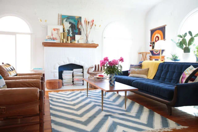 Emily Henderson’s design and house as seen in https://stylebyemilyhenderson.com/blog/video/tips-to-choosing-the-right-rug-size