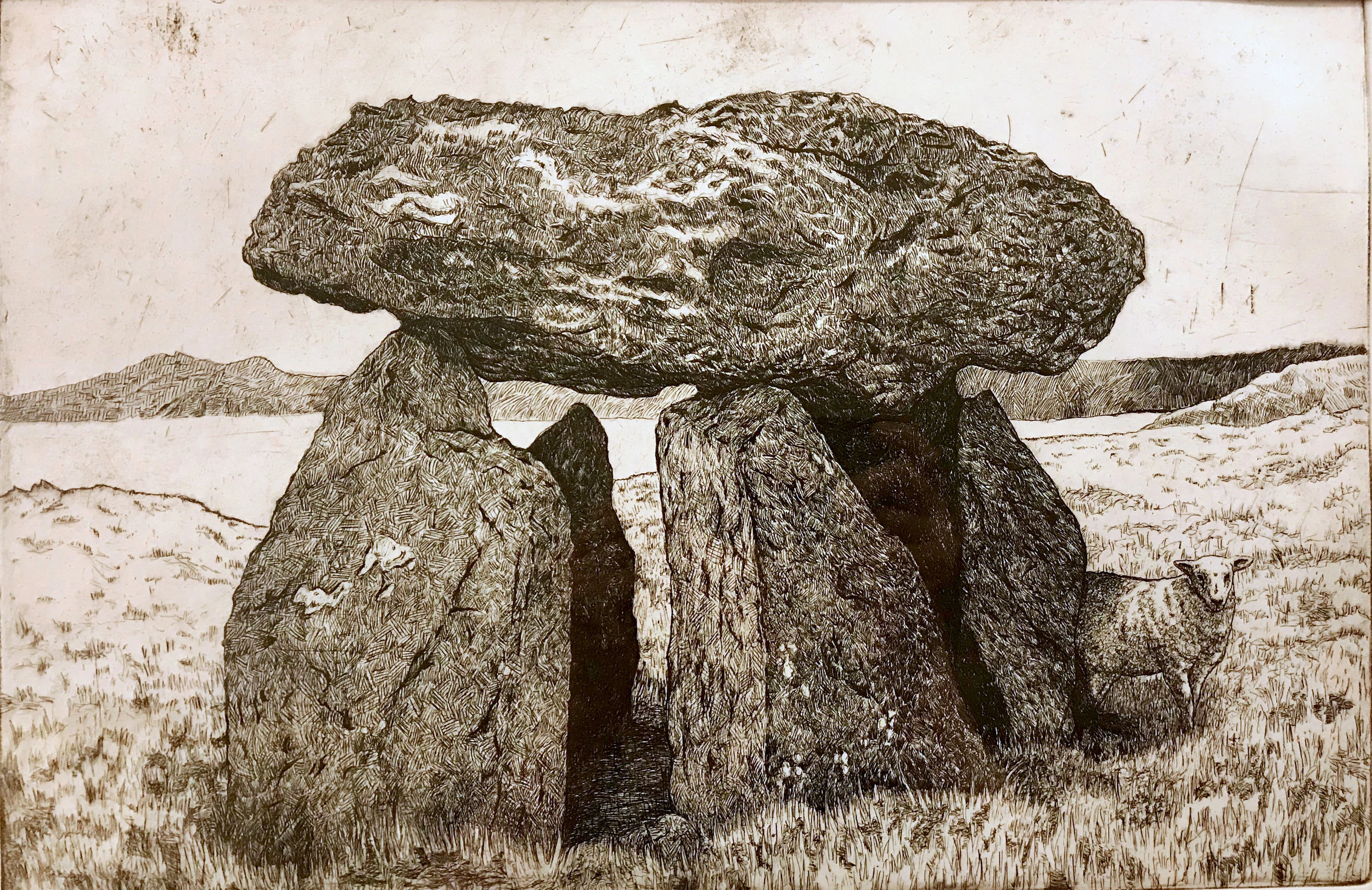 Carreg Samson etching