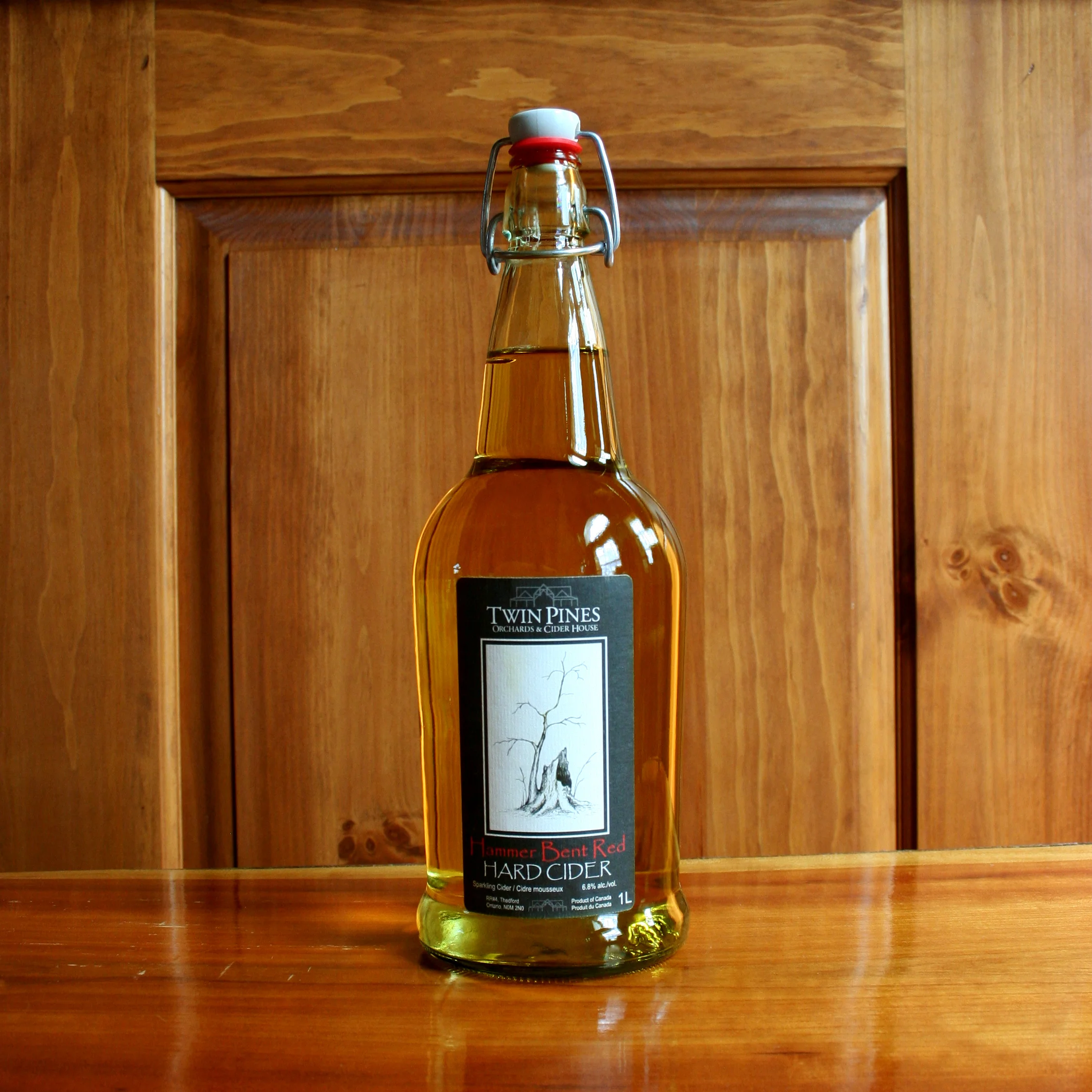 Bottle of Hammer Bent Red cider