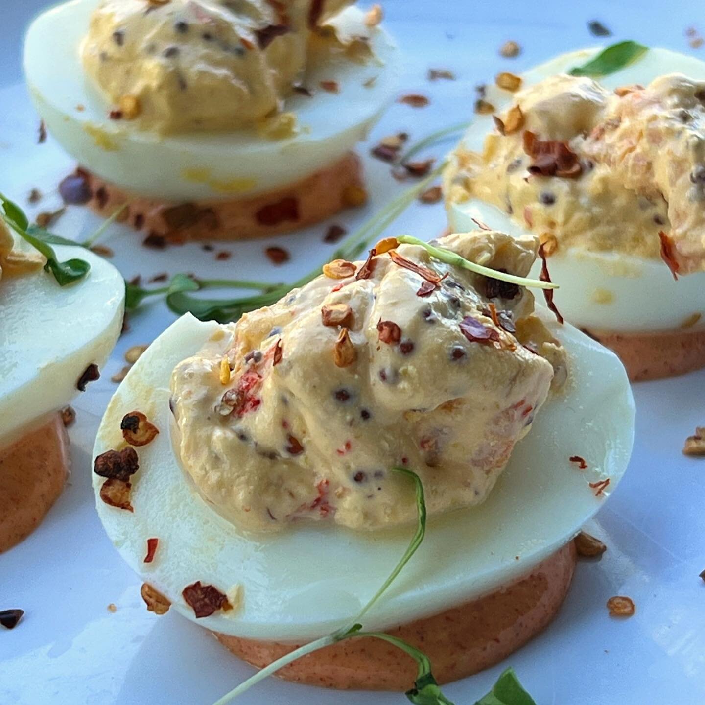 Is it just a Deviled Egg or is it something more??? Oh yes, it's smoked and it's got crawfish in it cause that's how they roll at @cherryblockhou. Just opened at the @stompinggroundshtx complex, they've got all the meats, poboys and drink you need. J