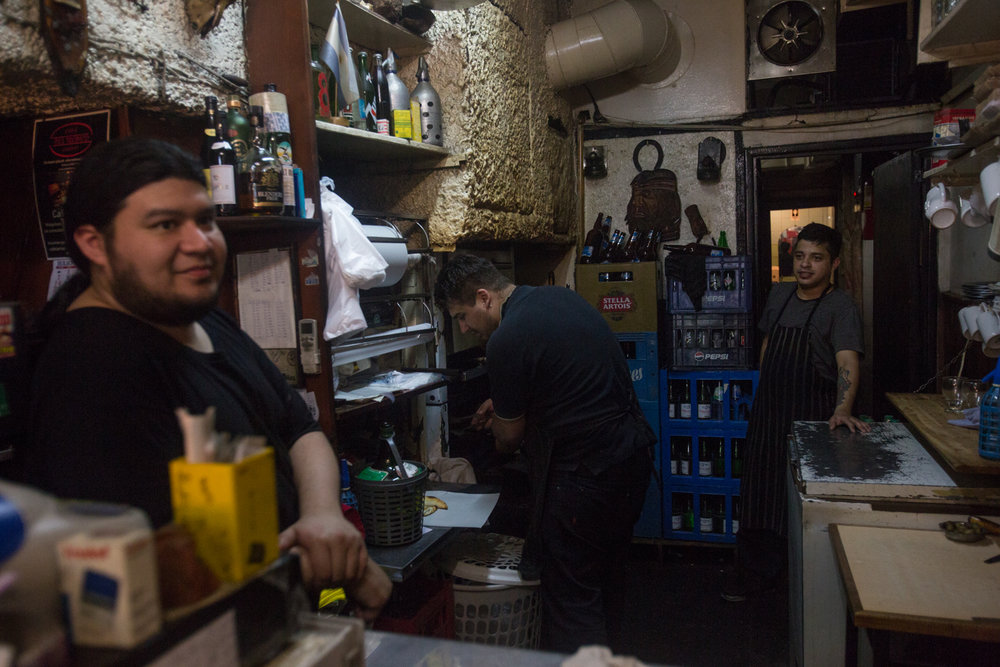  Employees behind the counter at what turned out to be our first of two visits to Ña Serapia. 