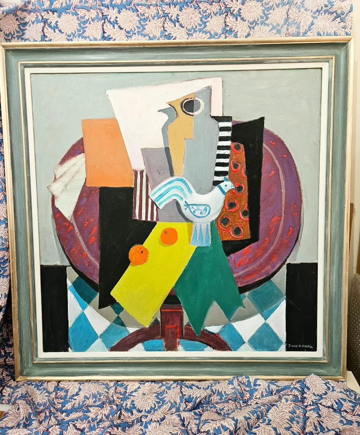 This is a reframe of this beautiful David Martin painting for a client in Elie last week 🧡
. 
Lovely swept frame with, 22ct gold details and a gessoed slip.
.
It's wonderful how much it enhances the painting after being relieved of the former 
. (I 