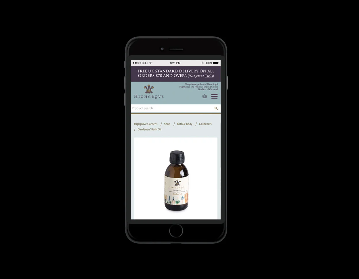 Mobile product display page
