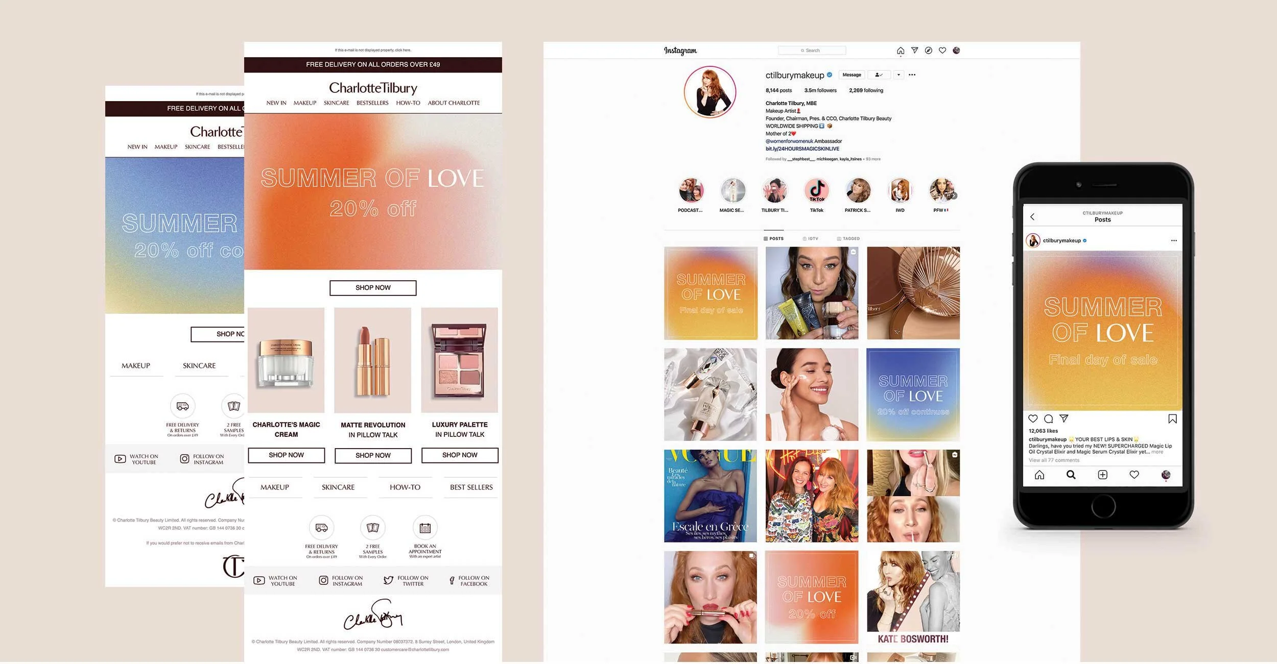 HTML emails and Instagram posts
