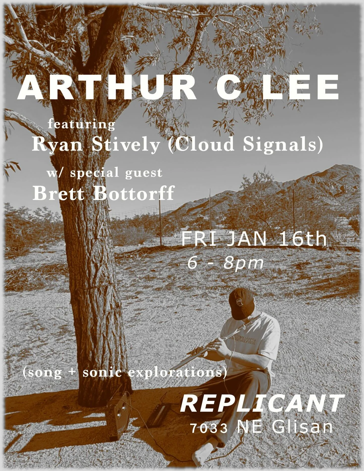 Playing a show this Friday at Replicant! I&rsquo;ve invited some special guests too: Ryan Stively, who you might know from his xray.fm radio show Radio Bandolero, his band Cloud Signals, and formerly the bass player of Port O&rsquo;Brien, will play a