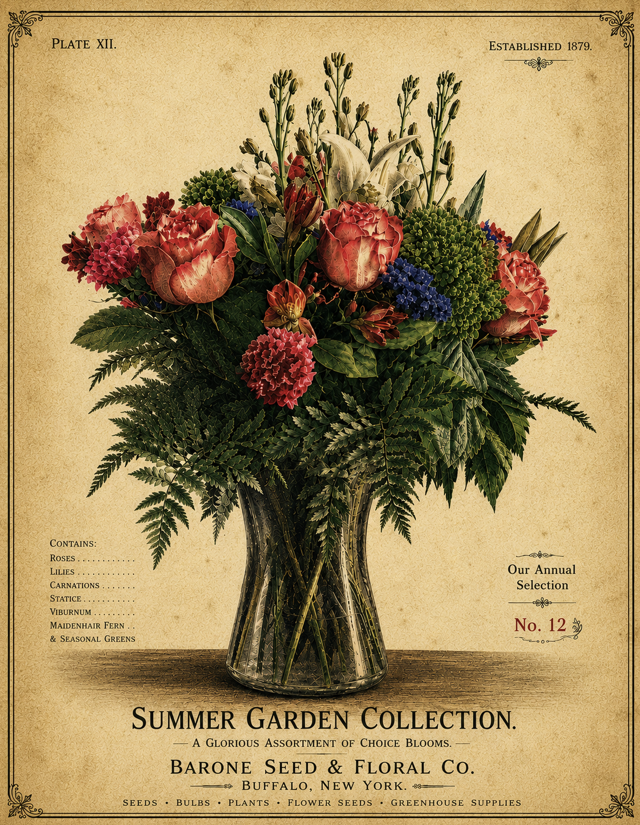 11 x 14 1879 Victorian Age Style Digital Download Flowers Series One:  The Flower Vase