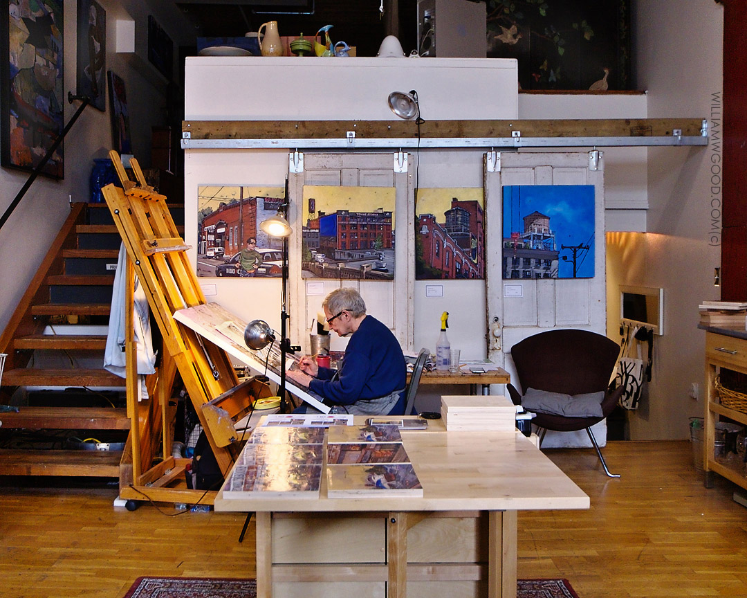 PM Shore at work in her studio.