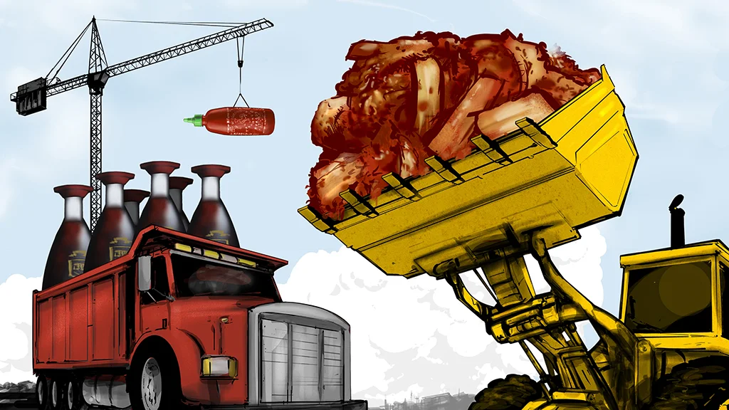 editorial illustration about stocking the pantry