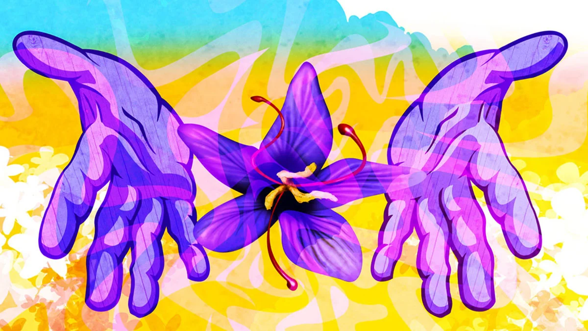 Still from an animation about saffron 
