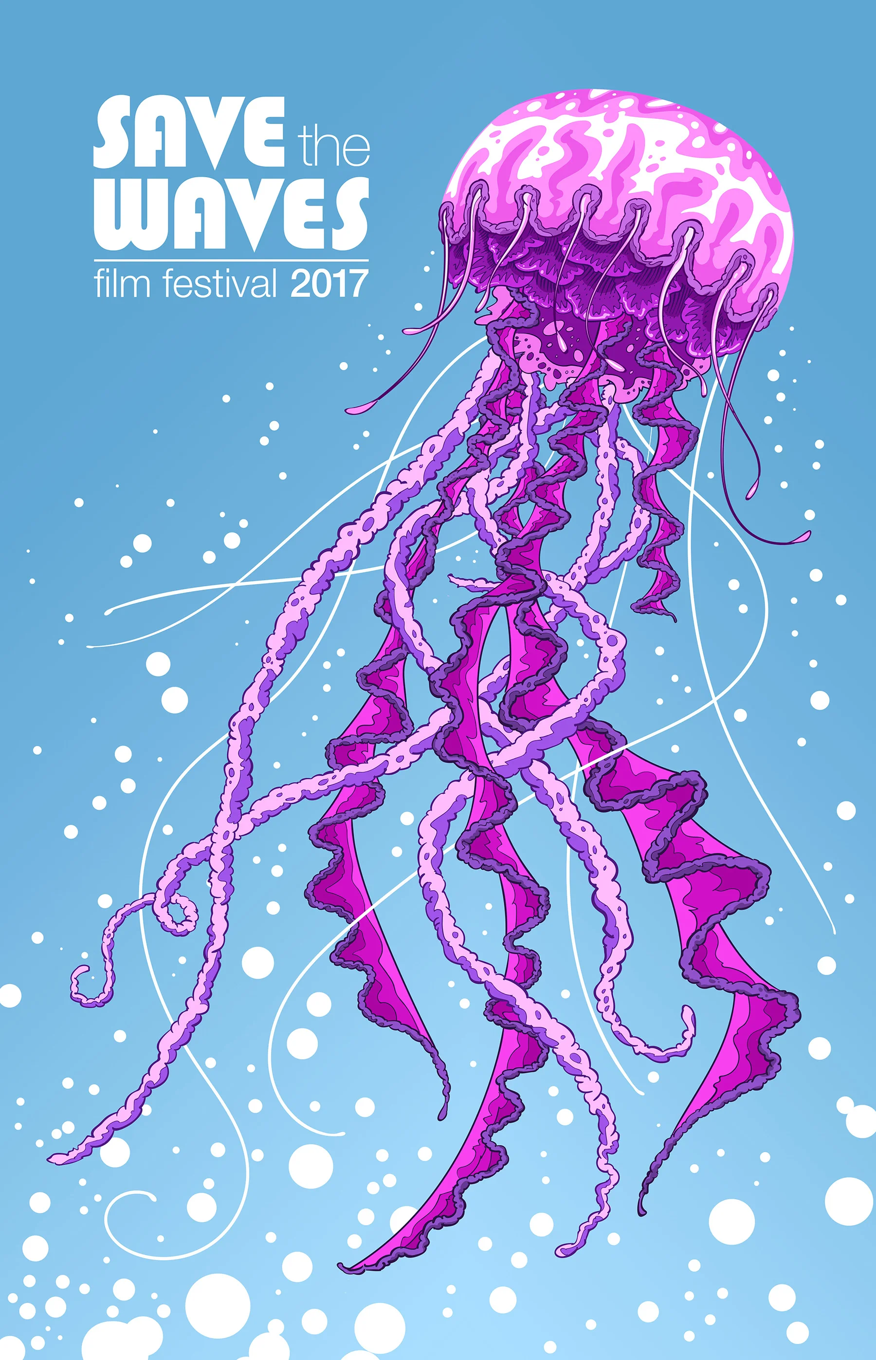 Poster design for 2017 Save the Waves Film Festival