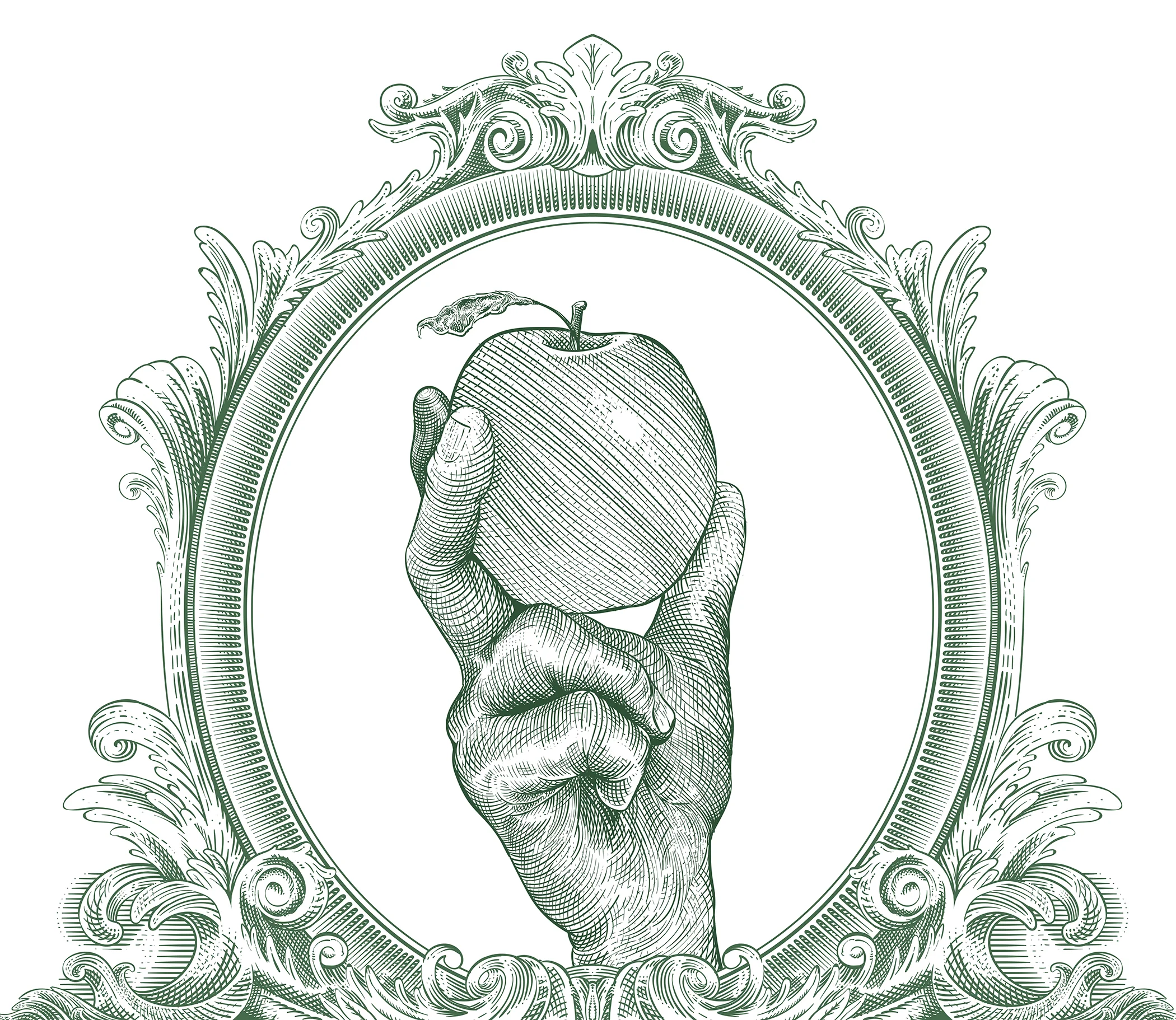 Engraving-style illustration for title sequence of Netflix Original show Rotten