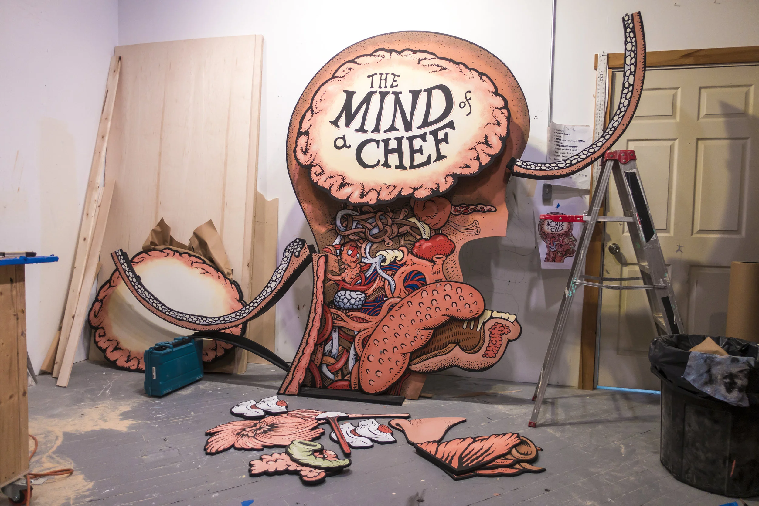 Work in progress: building a 7-foot tall kinetic version of the Mind of a Chef logo