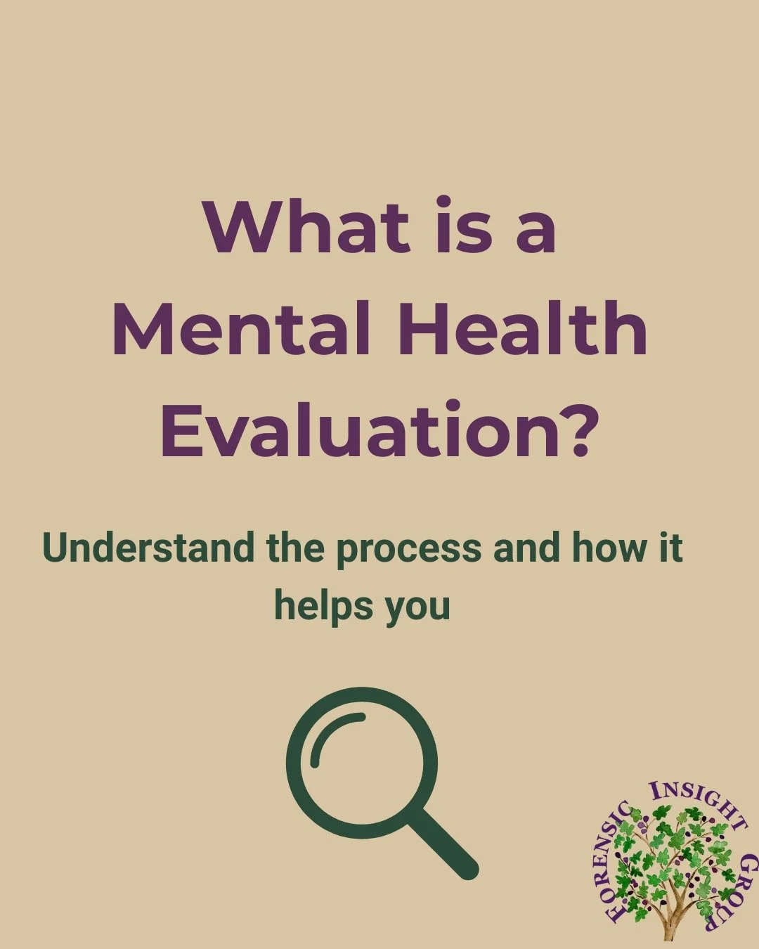 Not sure what happens in a mental health evaluation? 🤔 Swipe through to learn who it&rsquo;s for, what the process looks like, and why it can help. At Forensic Insight Group, we make evaluations clear, supportive, and tailored to each individual. 💛