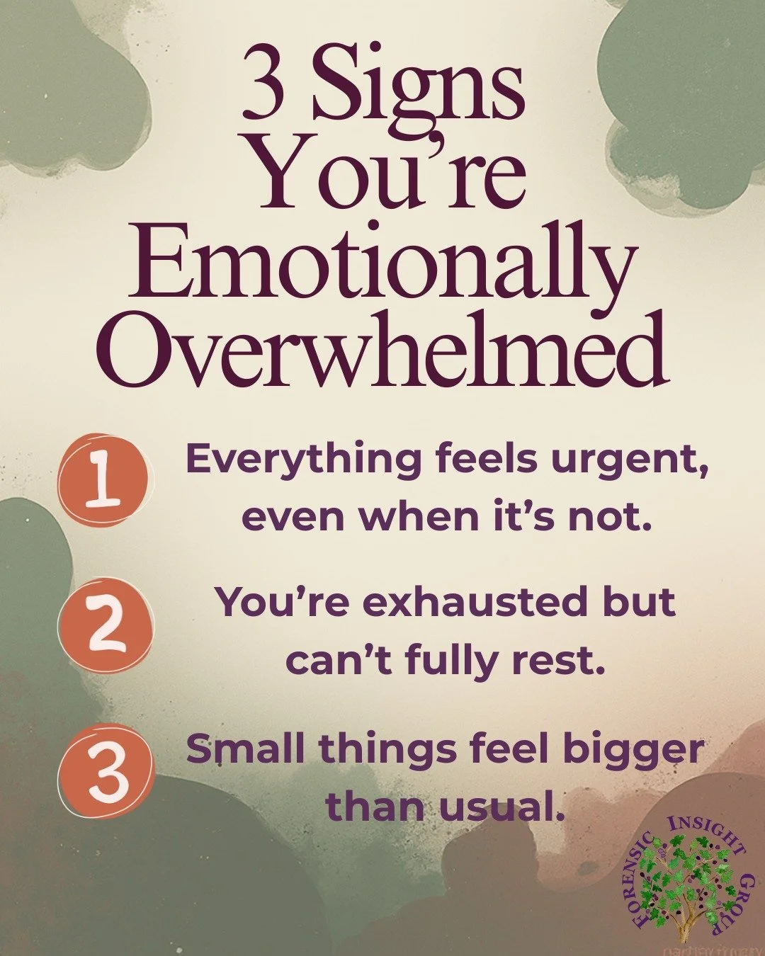 Feeling overwhelmed doesn&rsquo;t always look dramatic &mdash; often, it shows up quietly.

Here are 3 common signs:
1️⃣ Everything feels urgent
2️⃣ You&rsquo;re tired but can&rsquo;t rest
3️⃣ Small things feel bigger than usual

Your emotions are si