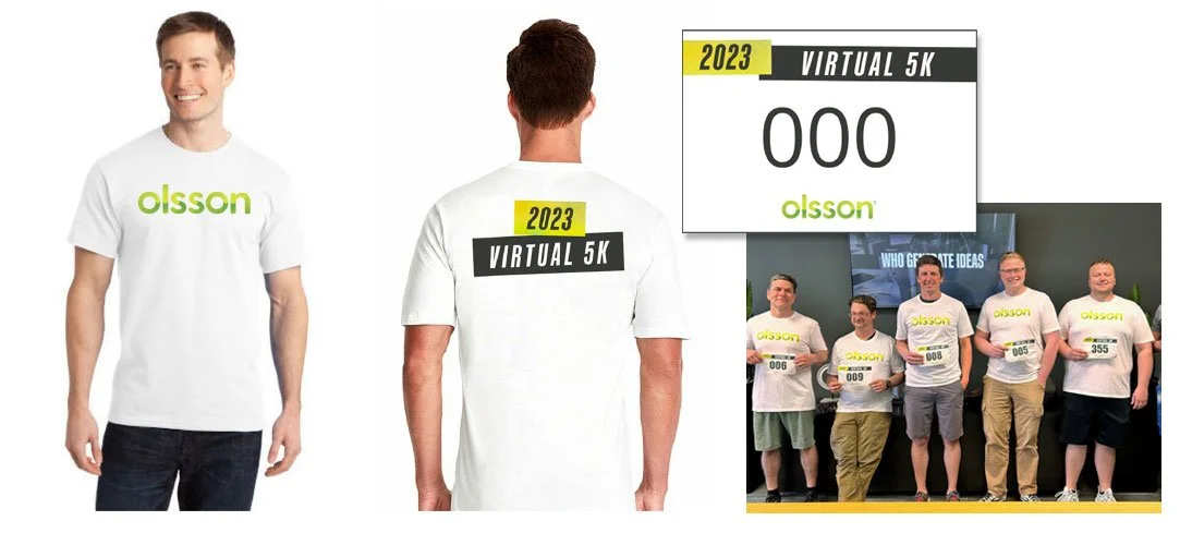 Virtual 5K Race T-Shirt and Bib Design