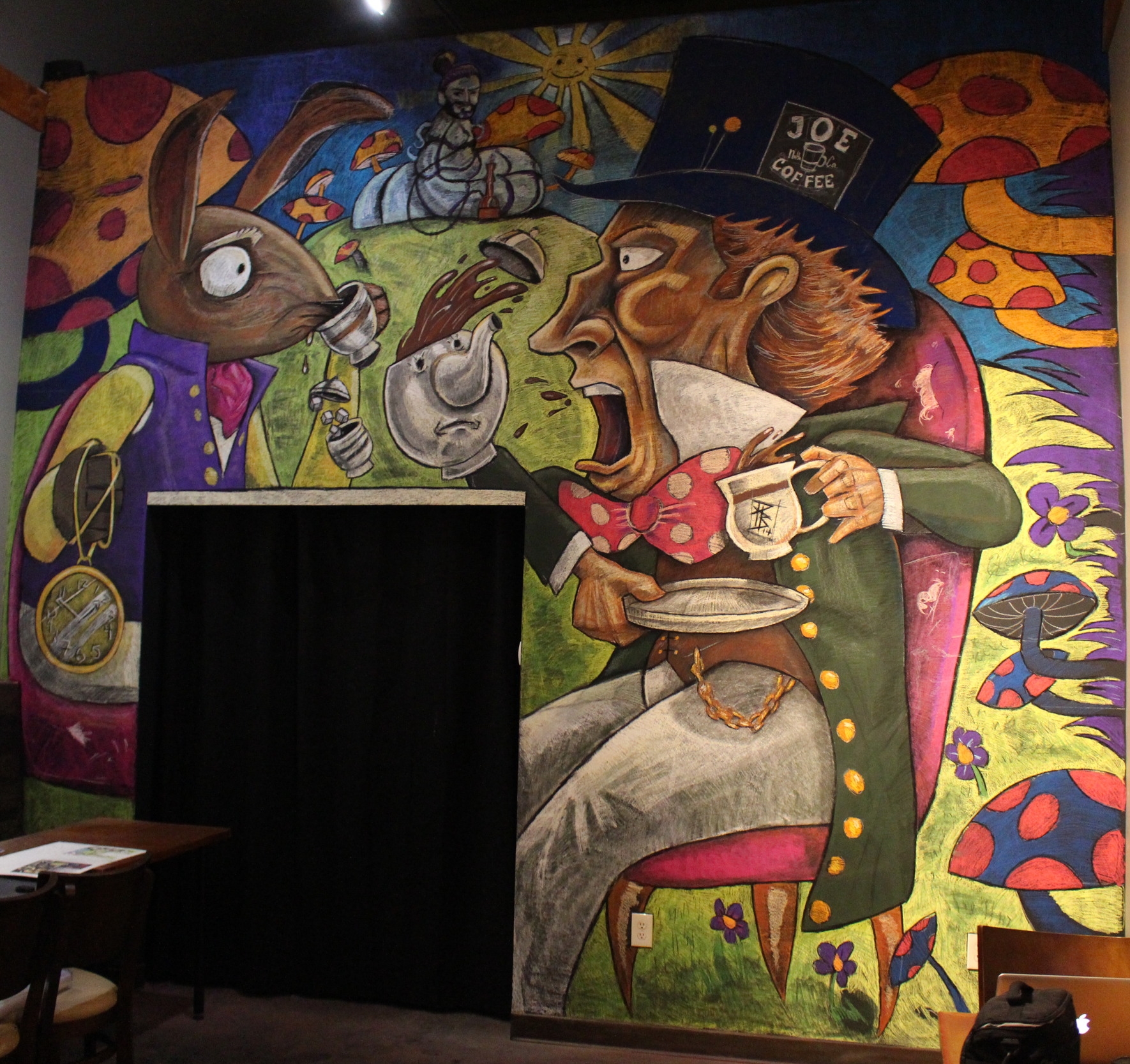 “Mad Hatter Tea Party” (2014) Medium: Chalk