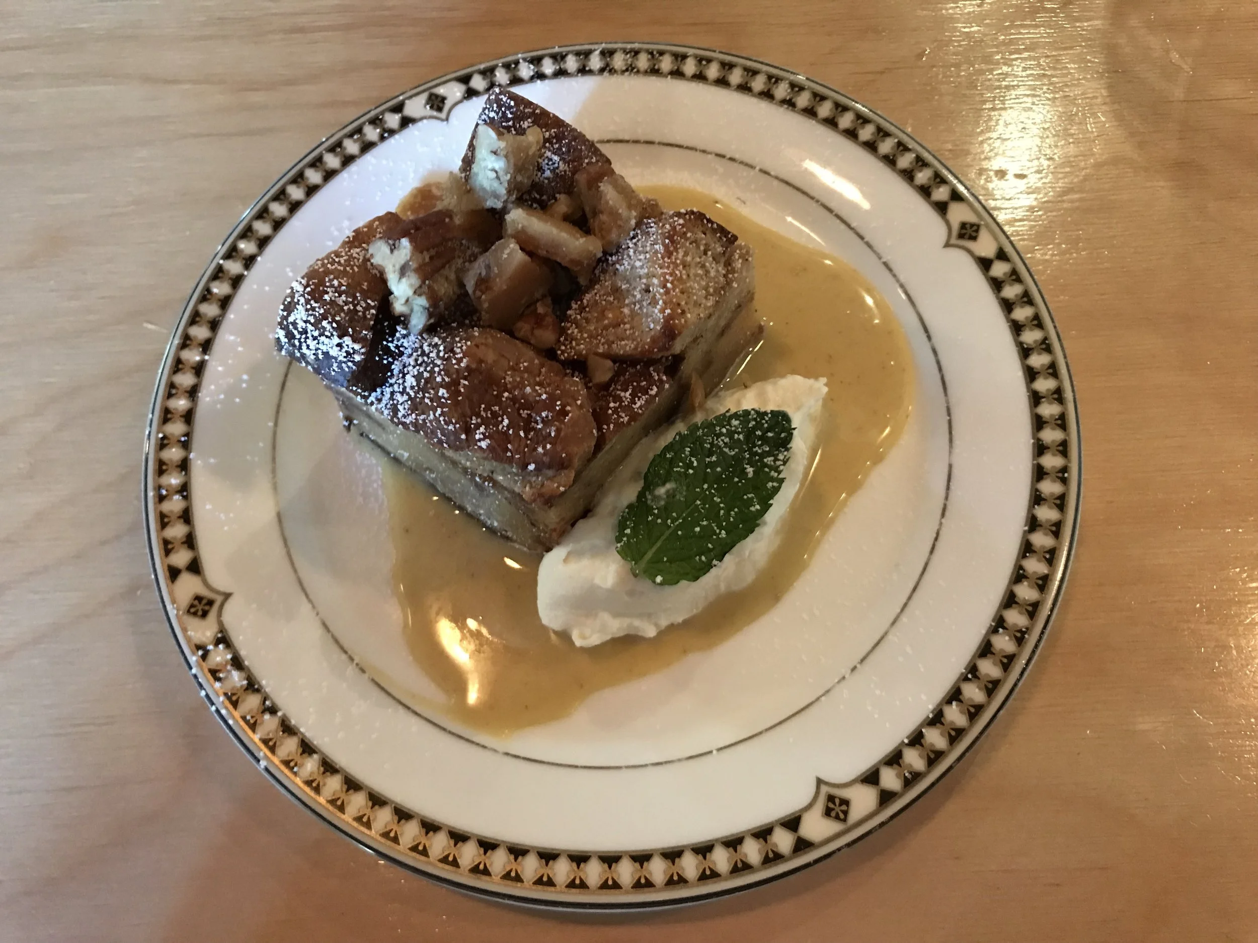 Pecan toffee bread pudding