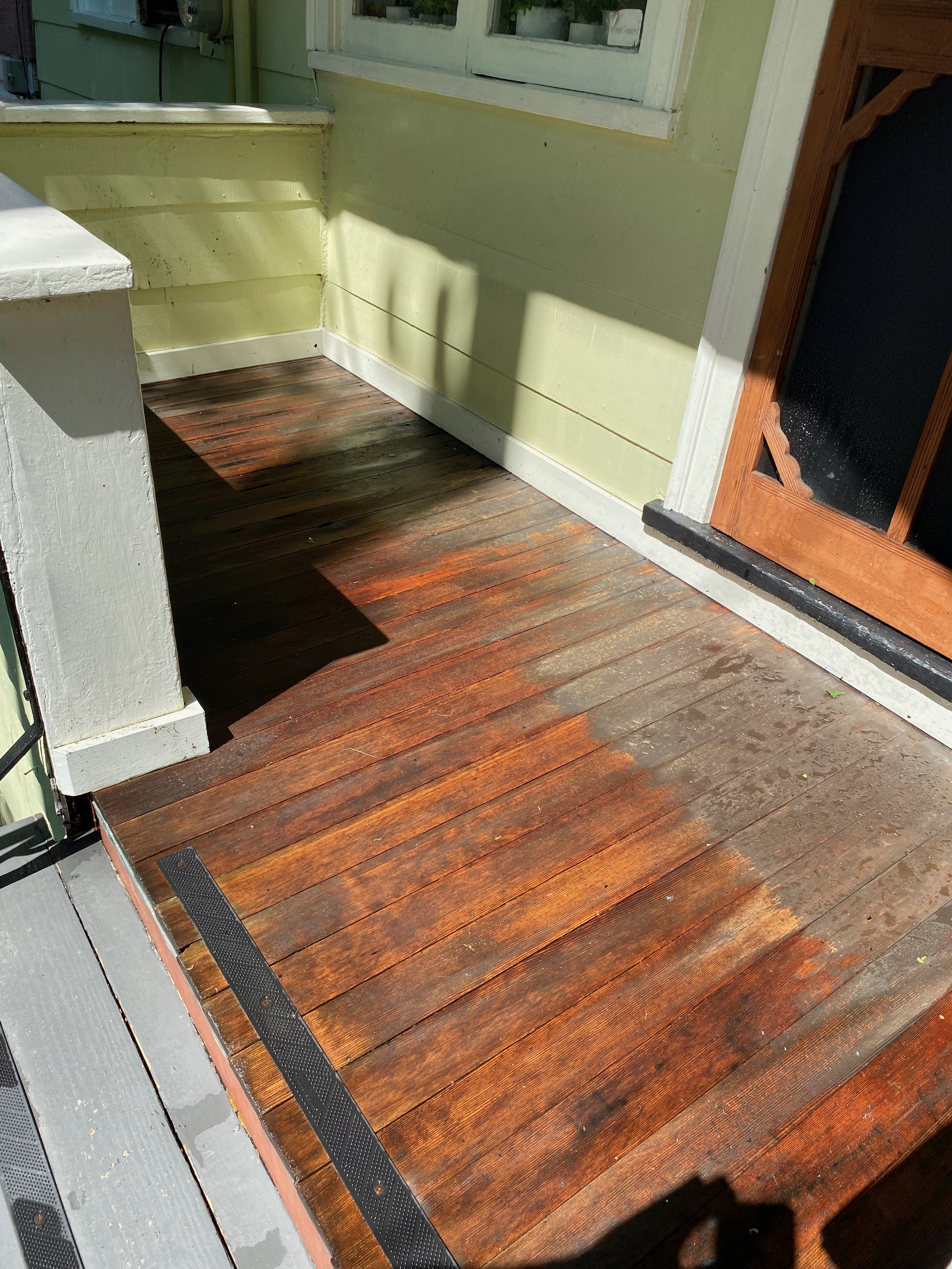 Before image of front porch landing