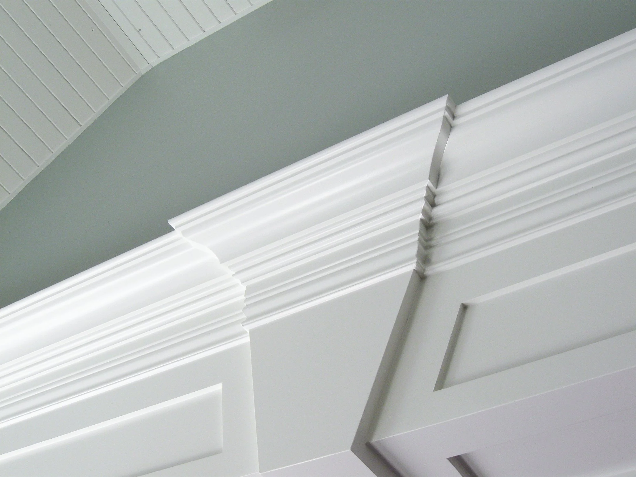 Painting detail of ornate mouldings 