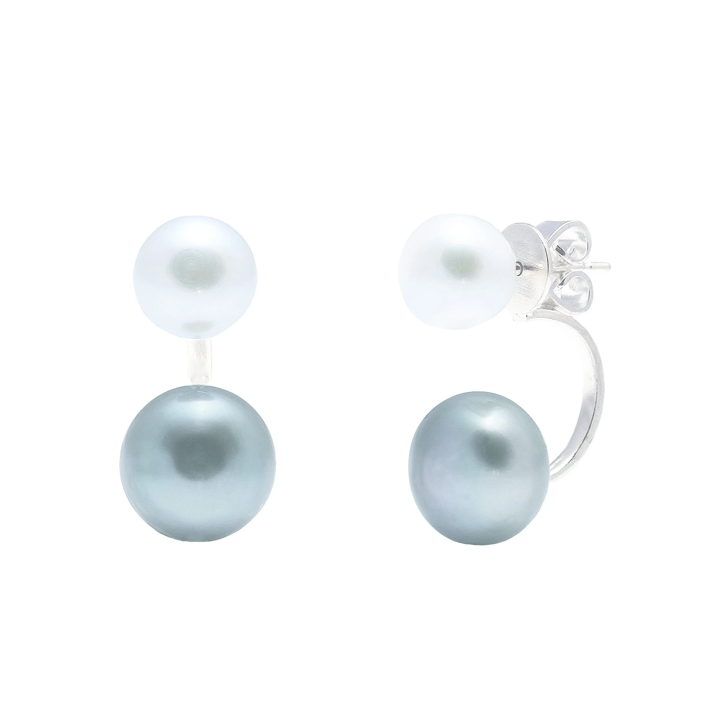 Pearl Stud Earring With Enhancer — Varoshe Bespoke Jewellery