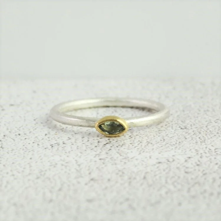 Silver+and+18ct+gold+stacking+ring+with+green+sapphire+.jpg