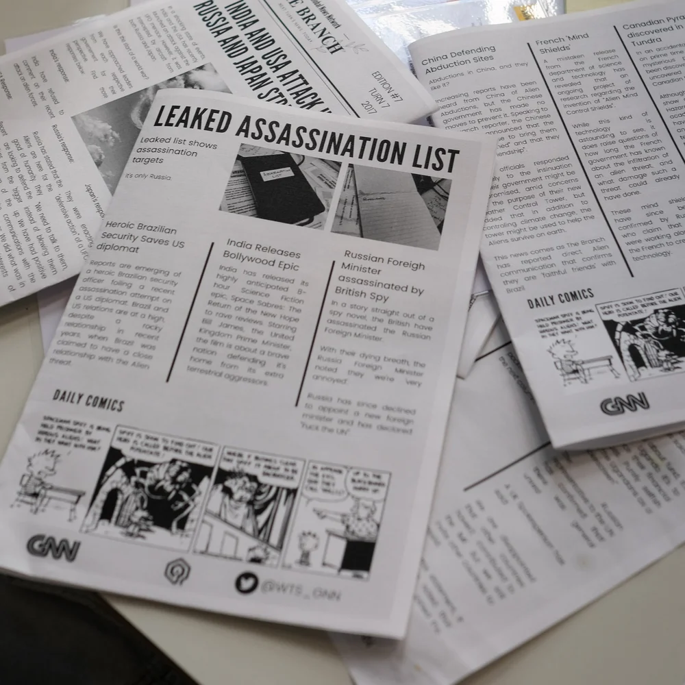 There aren't many games where you get a real life newspaper delivered at the end of every round summarising that turn's events!