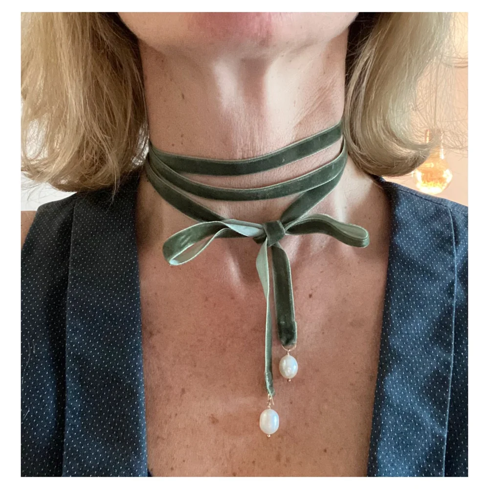 Pearl ribbon necklace — Rikkeline