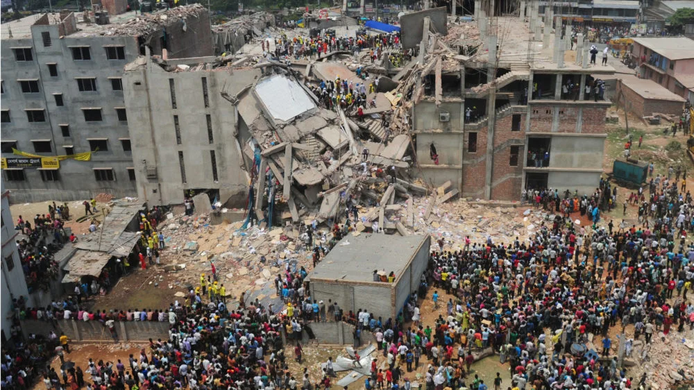 Images taken after the collapse of the Rana Plaza building on 23rd April 2013