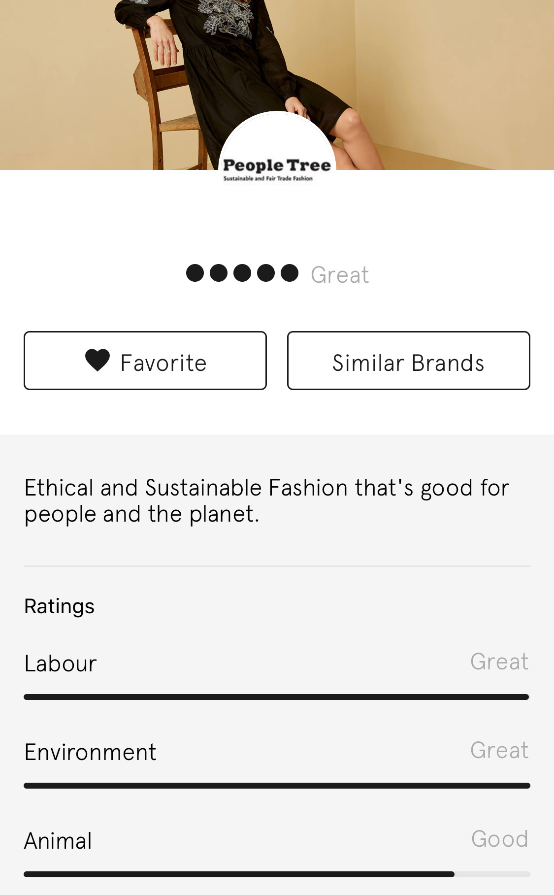People Tree gets the highest rating on Good on You
