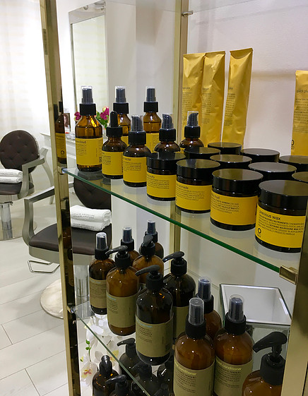 Oway products on display at the salon