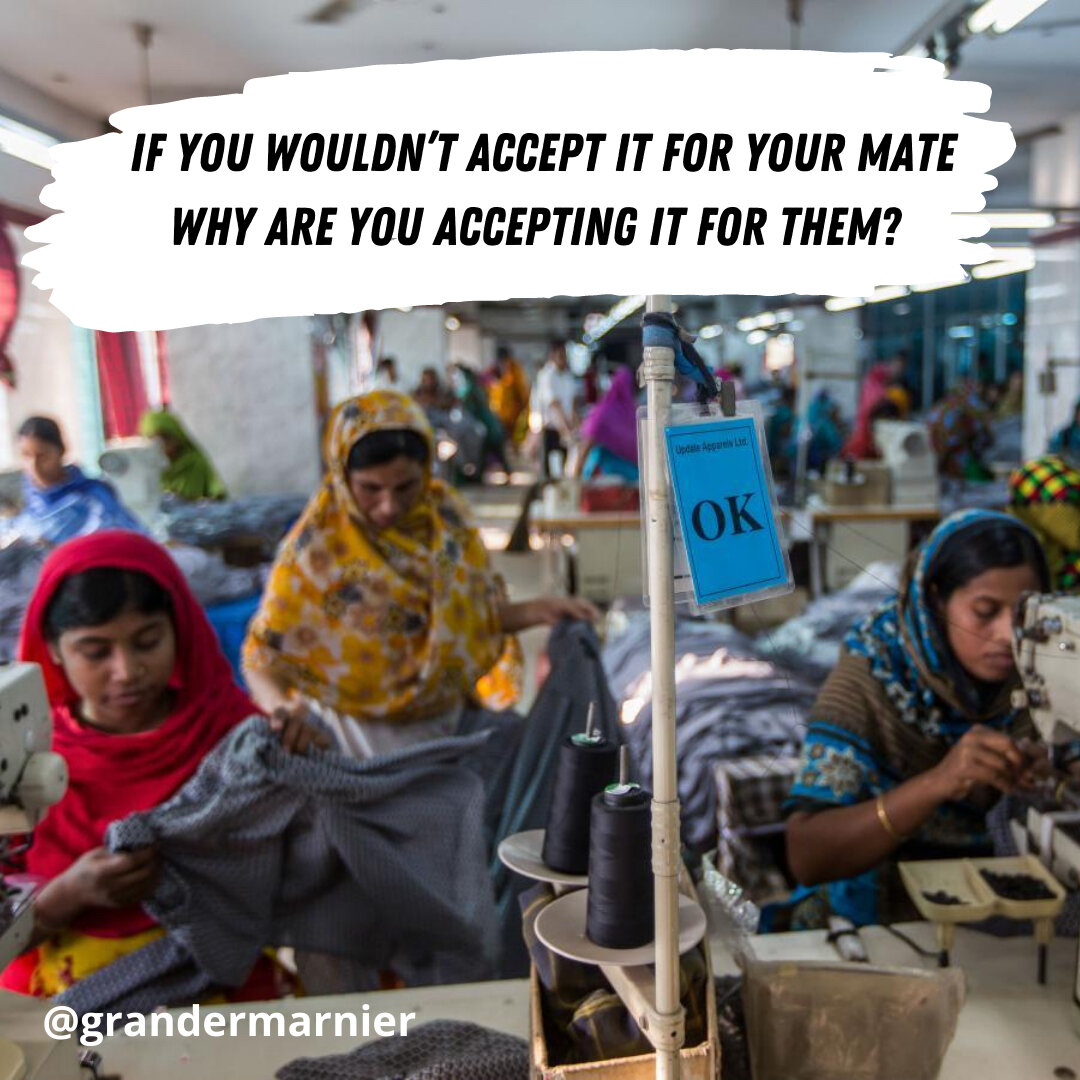 There is a huge disconnect between us and the people who make our clothes 🌎🔗👗​​​​​​​​
​​​​​​​​
When I hear about the conditions that so many garment workers have to work in, or how little pay they receive for this backbreaking work, I always think