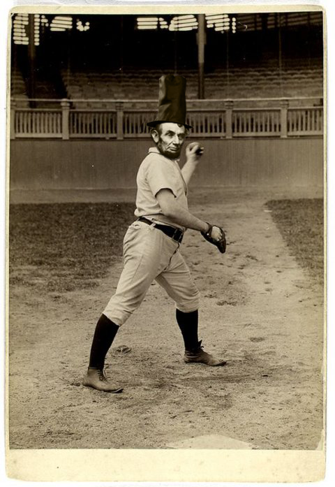 Lincoln playing baseball